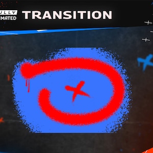 Tagging Animated Stringer Transition/Twitch Graphic Gaming Overlay/Modern Futuristic Design/Awesome Graffiti Art/Orange Blue Neon/Brush Art