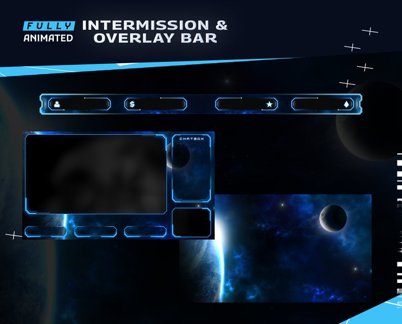 Umbra Sci-fi Stream Package | Astro Galaxy Animated Overlay | Twitch ...