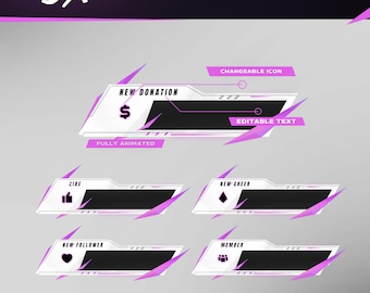 Animated Twitch Alerts Dazzling | Follower Subscriber Donation Raid Stream Notifications