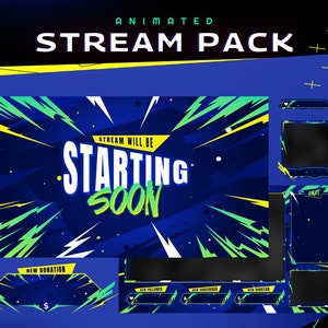 Lighting Rush Animated Twitch Overlay Package Bundle/Abstract Theme/Transition/Modern Futuristic Design/Black White/Streamer Package