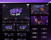 Ink Space Animated Stream Overlay for Twitch Package/Dark Theme/Abstract/Stream Package/Twitch Overlay/Paint/Purple Black Color/Twitch Panel