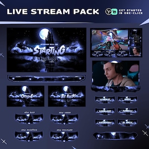 Dark Castle Animated Stream Overlay Pack | Gothic Nightscape Alerts, Panels, Transitions (OBS, Streamlabs)