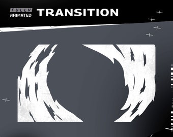 Blizle Animated Stringer Transition - Twitch Overlay/Transition for OBS/Stream Graphics/Dark Theme/Modern Design/Gamers/Black White Theme