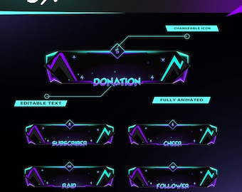 Stream Alerts Pack | Blaze Wave Animated Overlay | Twitch YouTube Kick | Alert Widgets | OBS Streamlabs