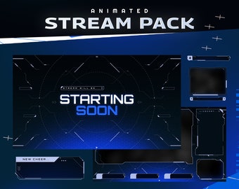 Futuristic Stream Pack | Terminator Animated Overlay | Twitch YouTube Kick | OBS Streamlabs