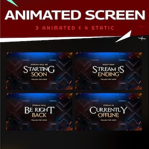 Assassin Path Animated Stream Screen Package for Twitch/Bold Metallic Animated Background/Twitch Screens/Clean Lines Screens/Modern Stream