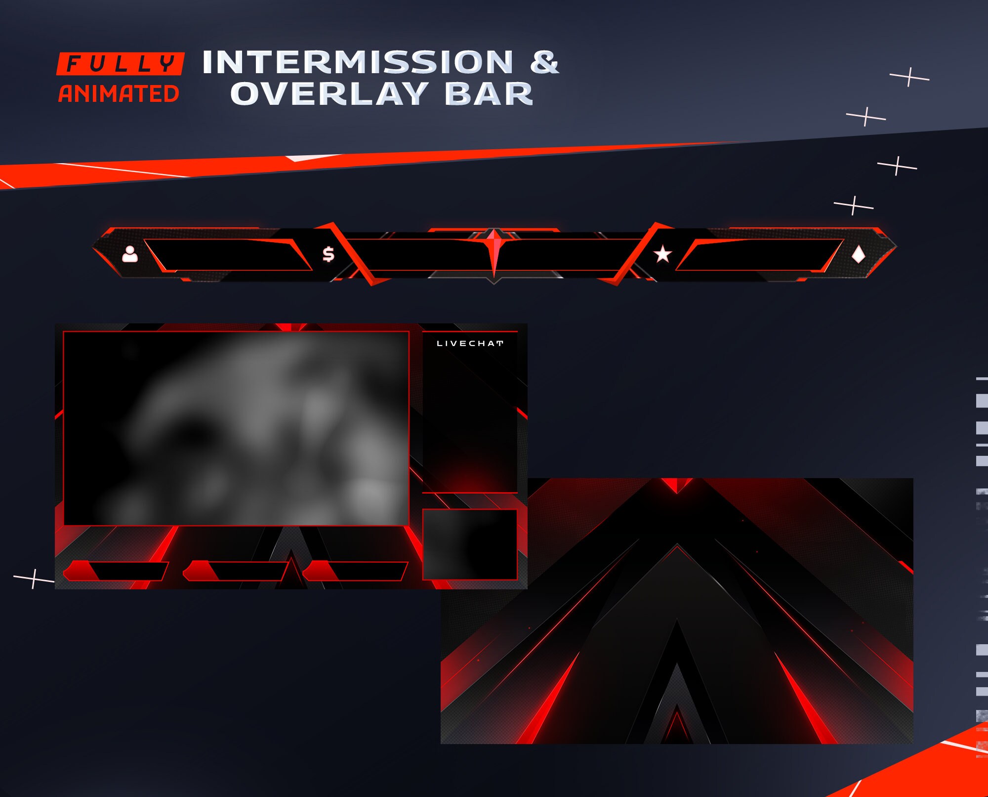 Sanguine Animated Stream Package Twitch Graphic Overlay/gaming Package ...