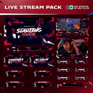 Dark Demon Animierte Stream Overlay Paket | Futuristische Monitore, Panels, Übergänge (OBS, Streamlabs)