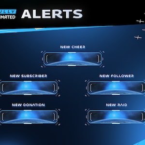 Project Future Animated Stream Alert - Twitch Graphic Overlay/Futuristic Modern Design/Sci-fi Space theme/Time Travel/Tech Futures/Neo Tech