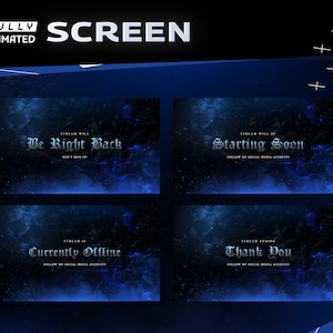 Pantalla de transmisión animada de Frostbound - Superposición gráfica de Twitch/Superposición de transmisión/Diseño abstracto/Frost/Etsy Gamer/Icebound/FrostyStream/Crystal Ice