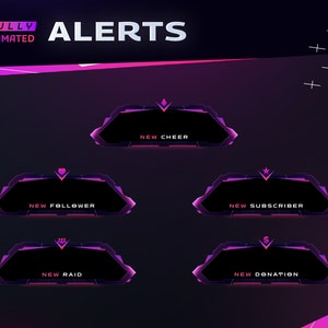 Phantasm Animated Stream Alert - Twitch Graphic Overlay/Gamer/Futuristic Modern Design/Pink Neon/Seamless Animation/Spike Trapped