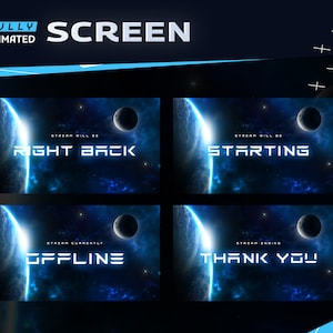 Umbra Animated Stream Screen-Twitch Graphic Overlay/Futuristic Modern Design/Sci-fi Space theme/Astro Gamer/Tech Futures/Astronomy Night/Sky
