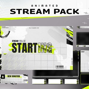 Sovrapposizione animata per streaming Twitch OBS Kick Stream Package Grafica per videogiochi Esports Neon Demolition Design