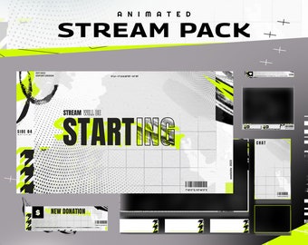 Animated Stream Overlay Twitch OBS Kick Stream Package Gaming Graphics Esports Neon Demolition Design