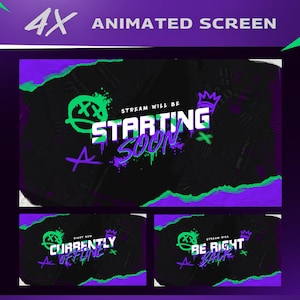 Grunge Gaming Twitch Overlay | Ripped Paper Animated Pack | Twitch YouTube Kick | Panels Alerts Transitions | OBS Streamlabs image 2