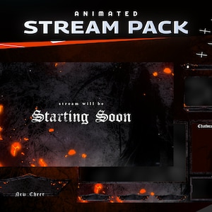 Doom Animated Stream Package - Twitch Graphic Overlay/Futuristic Modern Design/Halloween Horror Fest/Etsy Gamer/Haunted/Ghostly Gaming/Blaze
