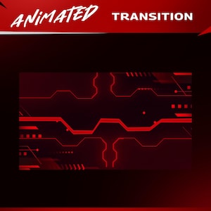 May include: A digital graphic with the words "ANIMATED TRANSITION" in white and red. The background is a dark red with a network of red lines and shapes, creating a futuristic, tech-inspired design.