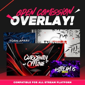 Custom Animated Stream Overlay for Twitch | Futuristic Stream Overlay | Bold Alert | Sharp Edges and Fluid Animations | Customizable Scenes