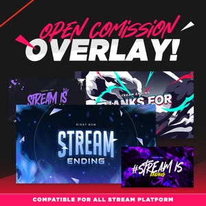 Custom Stream Overlay Package | Twitch Overlay | Animated Bundle Alert | Cute Simple Commission | Free Transition | Modern Geometric Design