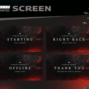 Dark Fire Animated Stream Screens | Qonquest Electric Lightning Theme (OBS, Twitch)