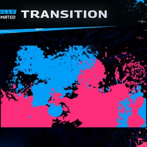 Vandalism Expression Animated Stringer Transition for Twitch/Stinger Transition for OBS/Modern Futuristic Design/Graffiti Art/Pink Blue Neon
