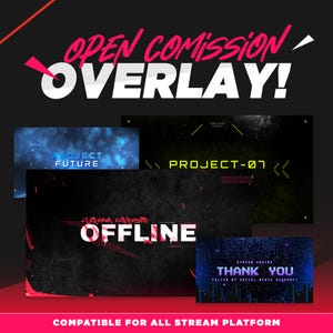 Custom Overlay Package for Vtuber & Streamer | Personalized Stream Overlay | Cyberpunk | Customizable Abstract Stream Overlay | Dynamic
