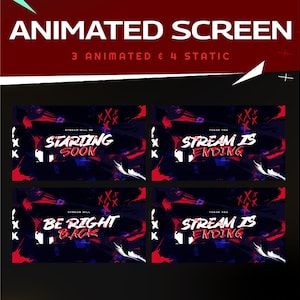 I&#39;m Demon Animated Stream Screen Package for Twitch/Explore the Darkness Animated Background/Dangerous Twitch Screens Package/Starting Soon