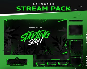 Animated Stream Package | Venomous Ivy Twitch Design, Green Overlays Panels Alerts