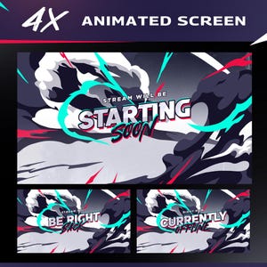 Infinite Smoke Stream Overlay-Paket für Twitch, Kick, YouTube/Abstrakter Stream/Comic-Kunst/Twitch-Overlay/Streamer-Paket/Farbenfroh/Cartoon Bild 2