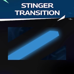 Transição do Stinger animado Techno Hexpulse para Twitch/Transição do Twitch azul geométrico para OBS Studio/Stinger simples/Stream da versão Manly