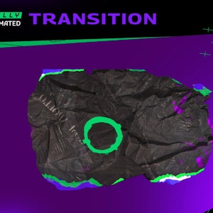 Ripped Paper Animated Twitch Overlay Stringer Transition Bundle/Dark Theme/Brush Design/Abstract/Streamer Package/Alert/Panel/Graffiti Art