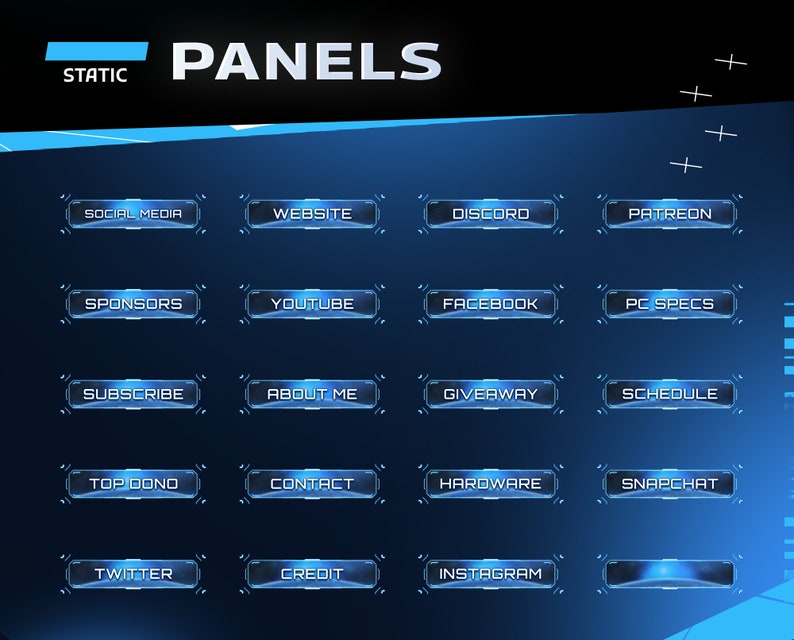 Project Future Static Stream Panels Twitch Graphic Overlay/futuristic ...