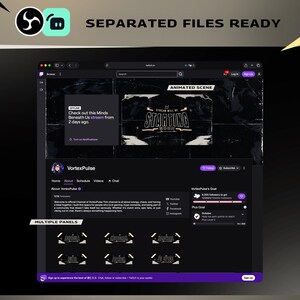 Dark Grunge Animated Stream Overlay Pack | Vintage Paper Twitch YouTube Alerts Panels OBS&Streamlabs image 7