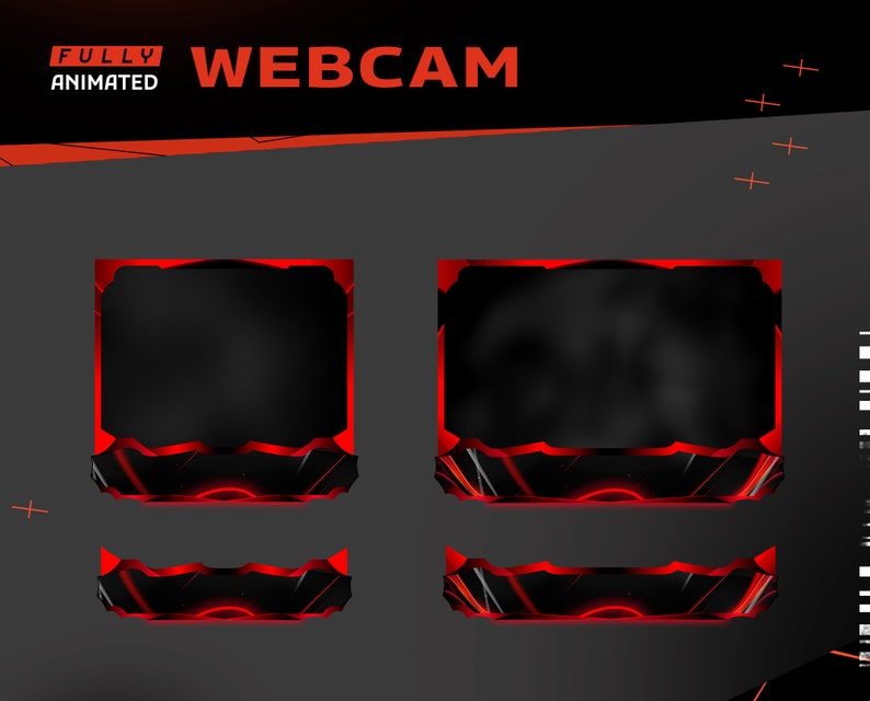 Red Neon Animated Stream Pack | Twitch Kick Forma Vermelha Overlay ...