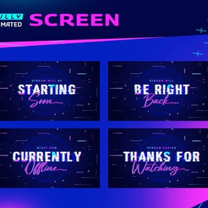 Cyber Glitch Animated Twitch Overlay Screen Package/Cyber Theme/Horror/Glitch Gaming/Streamer Package/Alert/Panel/Transition/Dark Blue Color