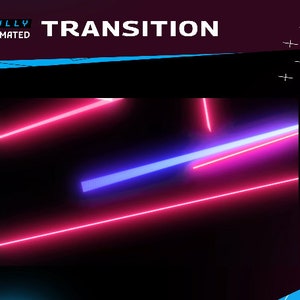 Exit Light Animated Stinger Transition-Twitch Graphic Overlay/Futuristic Modern Design/Red Blue Neon/Sci-fi design/Seamless Transition/Line