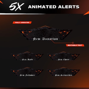 Notifiche streaming di Doom / Pacchetto animato Inferno Gothic / Espulsione da Twitch e YouTube / Streaming di notifica / OBS Streamlabs