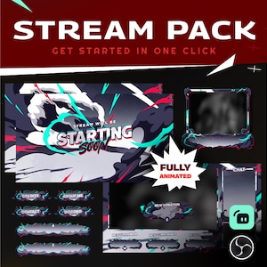 Infinite Smoke Stream Overlay Package for Twitch, Kick, YouTube/Abstract Stream/Comic Art/Twitch Overlay/Streamer Package/Colorful/Cartoon