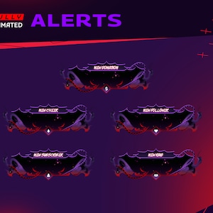 Fire Smoke Animated Twitch Overlay Stream Alert Bundle/Blaze Theme/Horror/Ghostly Gaming/Streamer Package/Panel/Transition/Red Color/Flame