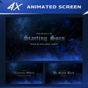 Animierte Frostbound Stream Bilder: Blaues Eis Schädel Theme für Twitch, OBS und Streamlabs