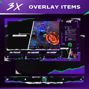 Grunge Gaming Twitch Overlay | Ripped Paper Animated Pack | Twitch YouTube Kick | Panels Alerts Transitions | OBS Streamlabs image 3