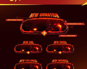 Animated Twitch Alerts Package | Armageddon Follower Subscriber Donation Raid Stream Graphics