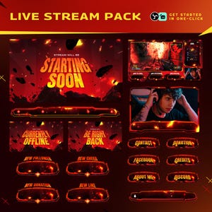 Superposición animada de fuego de lava para transmisiones en Twitch y OBS/Streamlabs: Tema del Armagedón