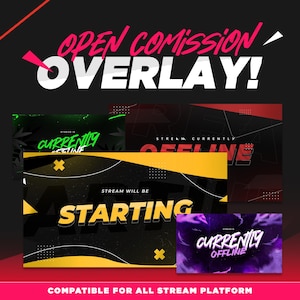 Custom Animated Stream Package | Vtuber Overlay | Stream Overlay | Game Overlay | Mysterious Dark Theme | Deep Tones and Striking Animated