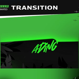 Venomous Ivy Animated Twitch Overlay Stringer Transition Bundle/Abstract Theme/Brush Design/Streamer Package/Alert/Panel/Green Color