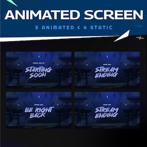 Abyssal Shrine Stream Screen Package for Twitch, Starting Soon Starry Night, Torii Gate Design for Twitch, Mystical Horizon Animated Screen