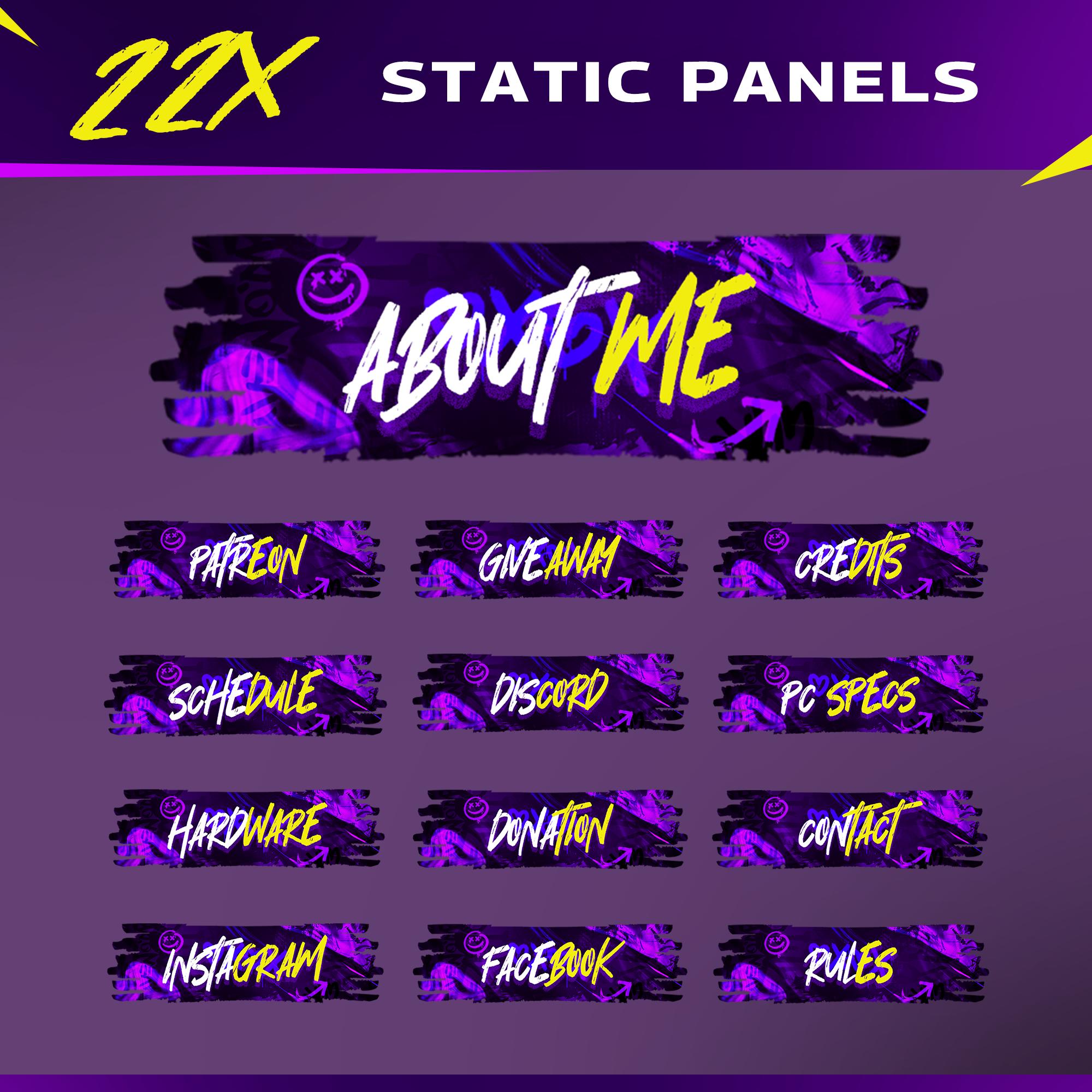Animated Abstract Line Stream Overlay: Neon Purple for Twitch and Obs ...