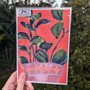 Plant 2 Original Orange Art Print