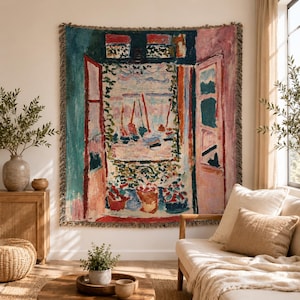 Matisse Offene Fenster Gewebte Decke Küsten Wandbehang Dekor