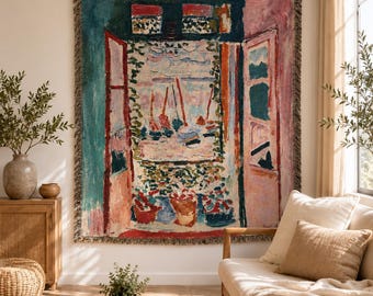 Matisse Offene Fenster Gewebte Decke Küsten Wandbehang Dekor